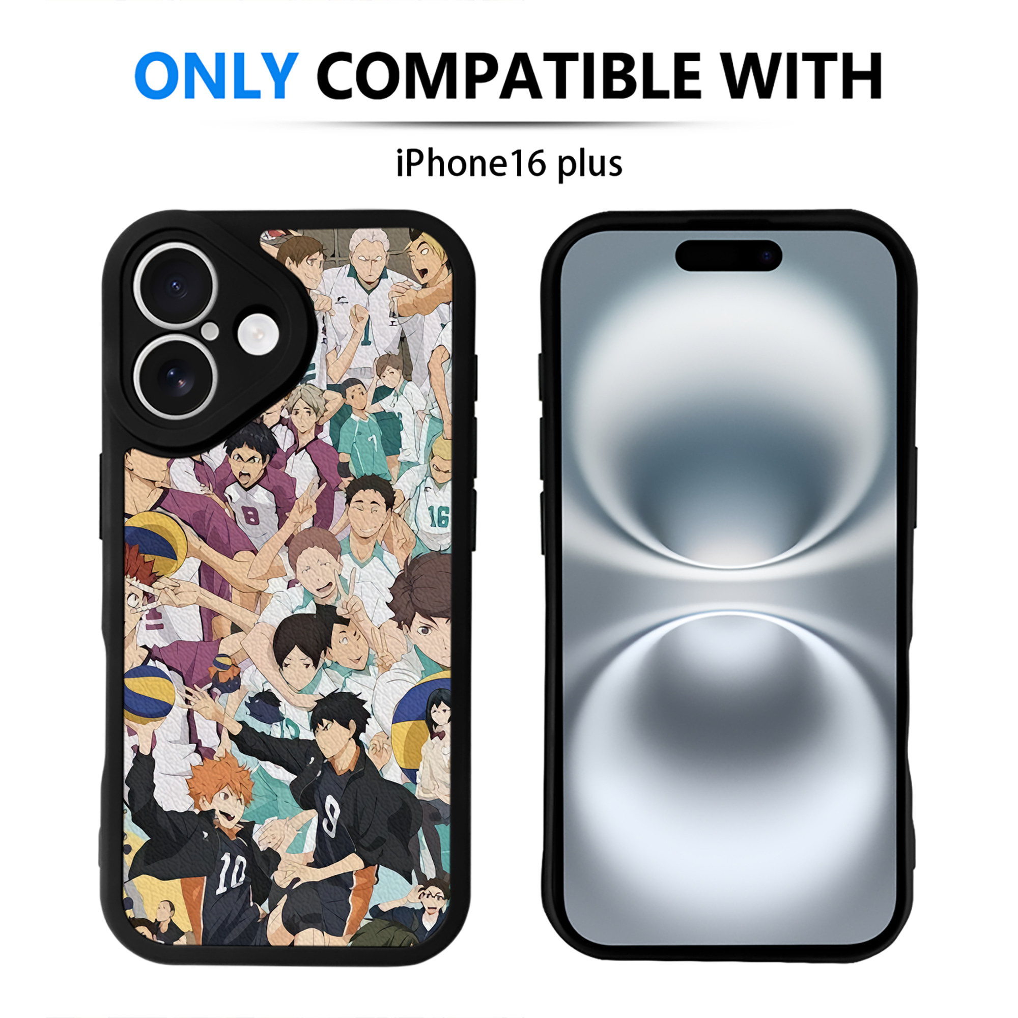 （画像用） ハイキュー!! Haikyu!! 【iPhone 16シリーズ対応】シリコンスマホケース（レザー調） 材質：シリコン